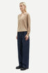 Samsøe Samsøe salorea v-neck sweater khaki melange